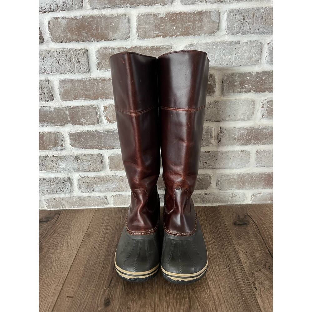 Sorel tall brown leather waterproof boots - size 8.5